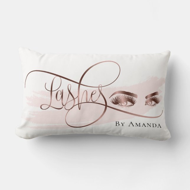 Almofada Lombar Travesseiro Pinky Lash Beauty BlushLumbar (Frente)