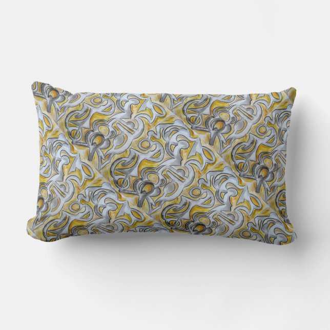 Almofada Lombar Travesseiro pintado mão do Fechamento-Abstrato (Frente)