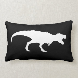Almofada Lombar Travesseiro preto com silhueta de T-Rex