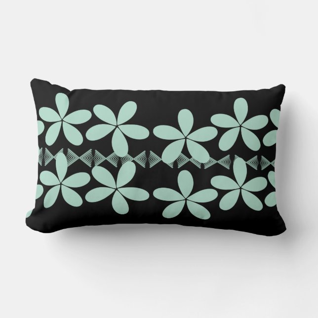 Almofada Lombar Travesseiro Preto das Flores da Casa da Moeda (Frente)