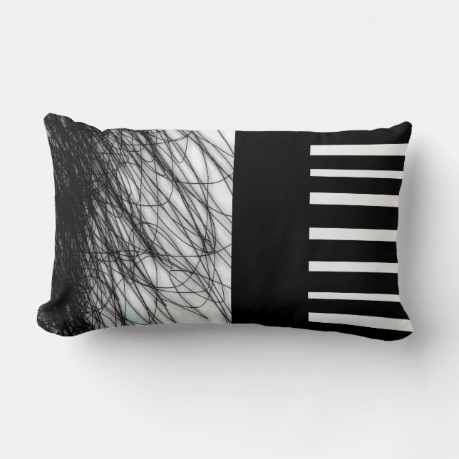 Almofada Lombar travesseiro preto e branco legal (Frente)