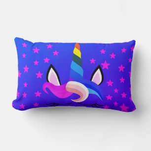 Almofada Lombar Travesseiro Purple Rainbows e Green Unicorn Star