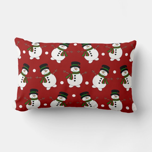 Almofada Lombar Travesseiro Red Snowman (Frente)
