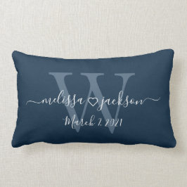 Almofada Lombar Travesseiro Romântico com Nomes, Inicial e Data
