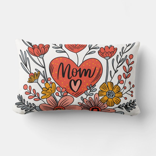 Almofada Lombar Travesseiro Super Mãe Floral (Frente)