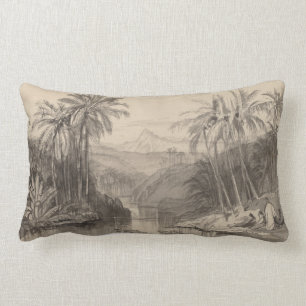 Almofada Lombar Travesseiro tropical das palmeiras de Edward Lear