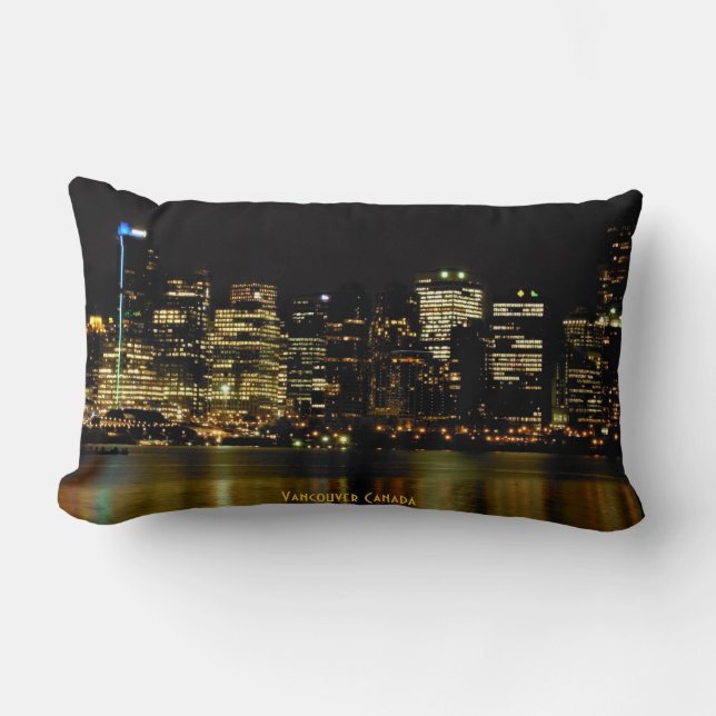 Almofada Lombar Travesseiro Vancouver Souvenir Vancouver Skyline G (Frente)