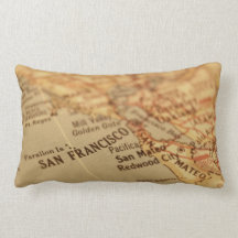 Travesseiro Vintage San Francisco Map Lumbar