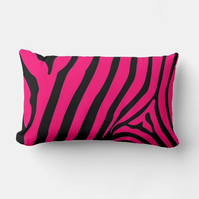 Almofada Lombar Travesseiro Zebra Rosa (Frente)