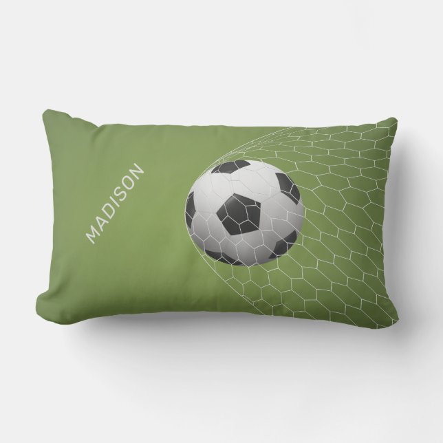 Almofada Lombar Travesseiros de objetivos de futebol com nome pers (Frente)