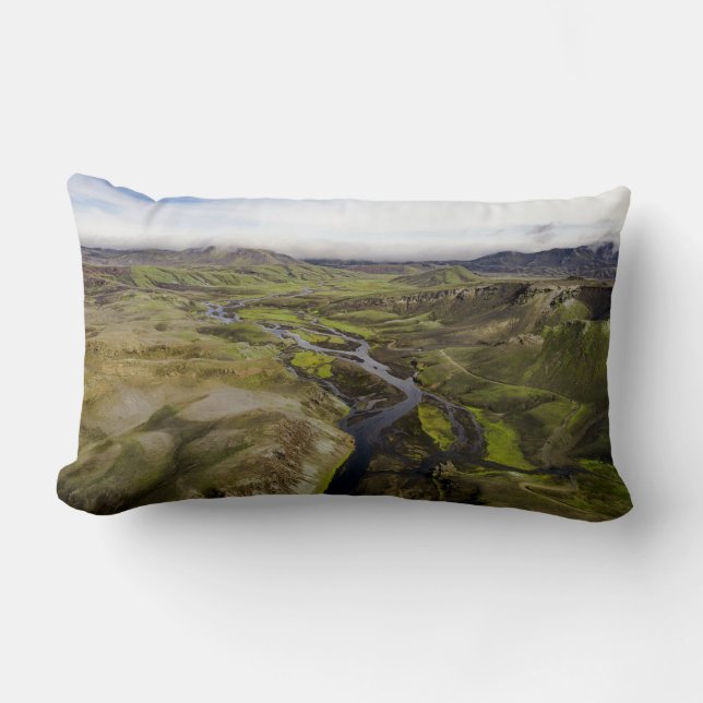 Almofada Lombar Travesseiros decorativos com Grass Field e River V (Frente)