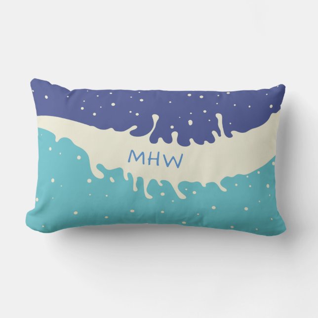 Almofada Lombar Travesseiros decorativos de monograma personalizad (Frente)