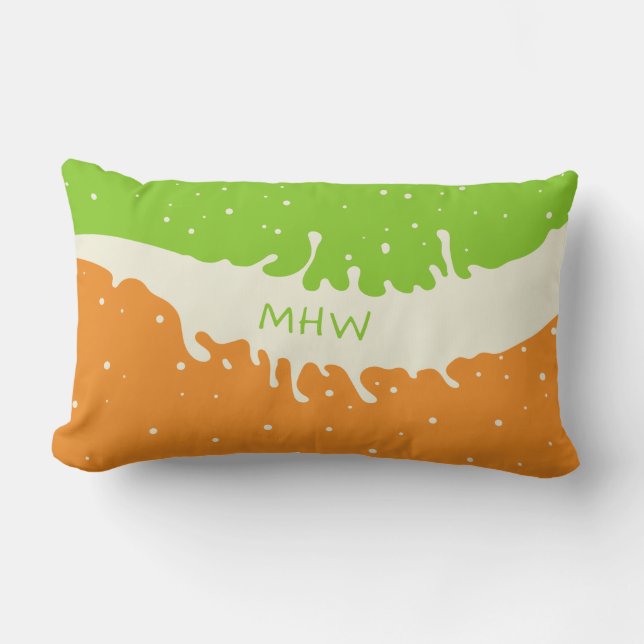 Almofada Lombar Travesseiros decorativos de monograma personalizad (Frente)