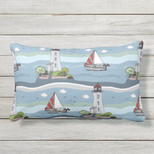 Almofada Lombar Travesseiros decorativos do teste padrão do ocean