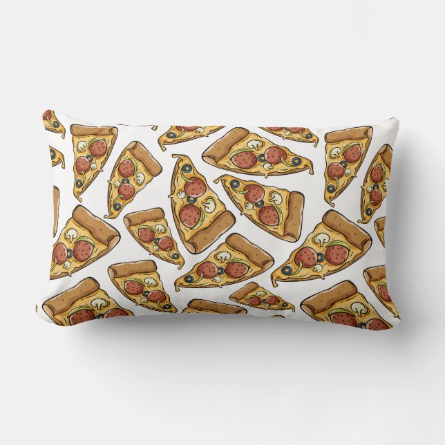 Almofada Lombar Travesseiros decorativos Pizza Patterno (Frente)