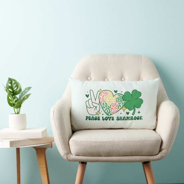 Almofada Lombar Travesseiros decorativos Shamrock do Peace Love (Cadeira)