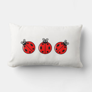 Almofada Lombar Três Pequenas Damybugs - Travesseiro lombar 13" x 