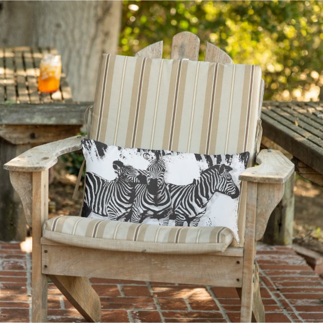 Almofada Lombar Três Zebras Pintando (Cadeira)