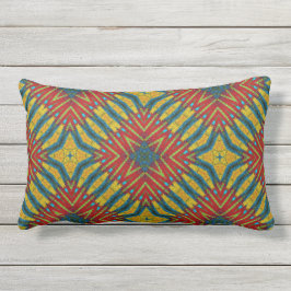 Almofada Lombar Tribal Biológico Legal Amarelo Azul Boêmico