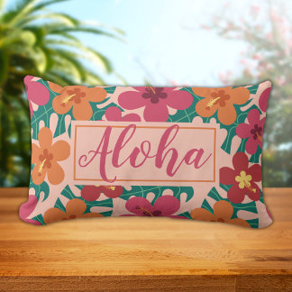 Almofada Lombar Tropical Aloha Hibiscus Botânica Havaiana