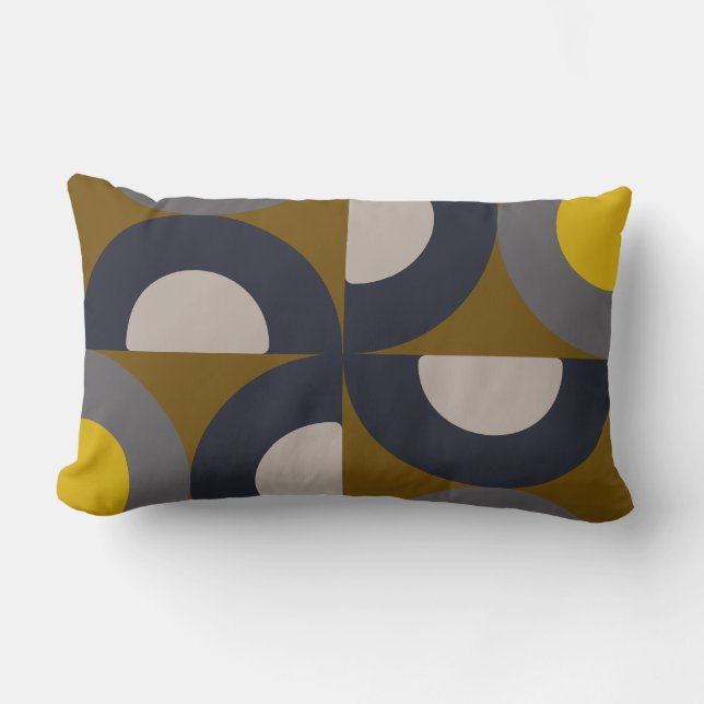 Almofada Lombar Trovão de Mostarda de Bronze Moderno do Século méd (Frente)