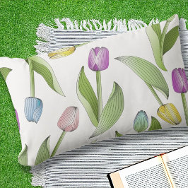 Almofada Lombar Tulipa Colorida Moderna ao Ar Livre
