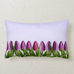 ALMOFADA LOMBAR TULIPAS ROXAS