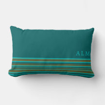Turquesa Teal Monogramada e Faixa Laranja