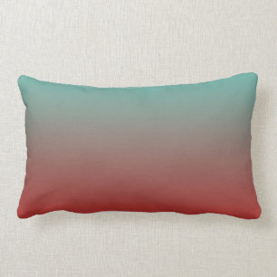 Almofada Lombar Turquesa Vermelho Ombre