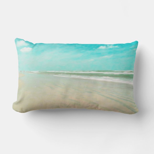 Almofada Lombar Turquoise Sky Beach Seascape (Frente)