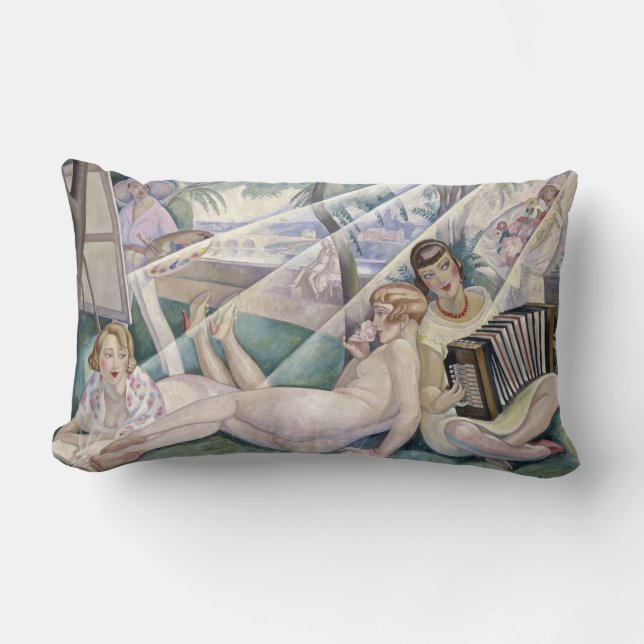 Almofada Lombar Um Dia de Verão (Mulheres Bonitas no Sol) (Frente)