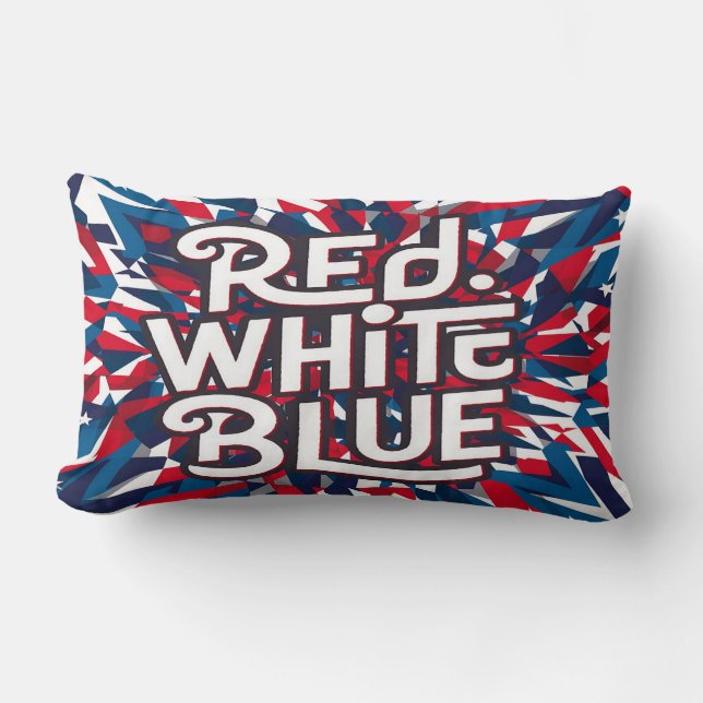 Almofada Lombar Uma design divertida da bandeira americana (Frente)