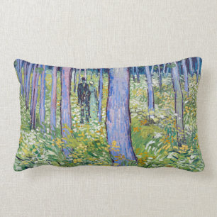 Almofada Lombar Undergrowth de Vincent van Gogh com duas figuras