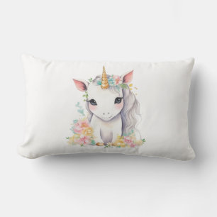 Almofada Lombar Unicorn Gift for Girls watercolor