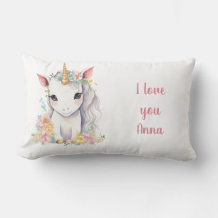 Almofada Lombar Unicorn Gift for Girls watercolor