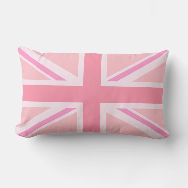 Almofada Lombar Union Jack cor-de-rosa/bandeira (Frente)
