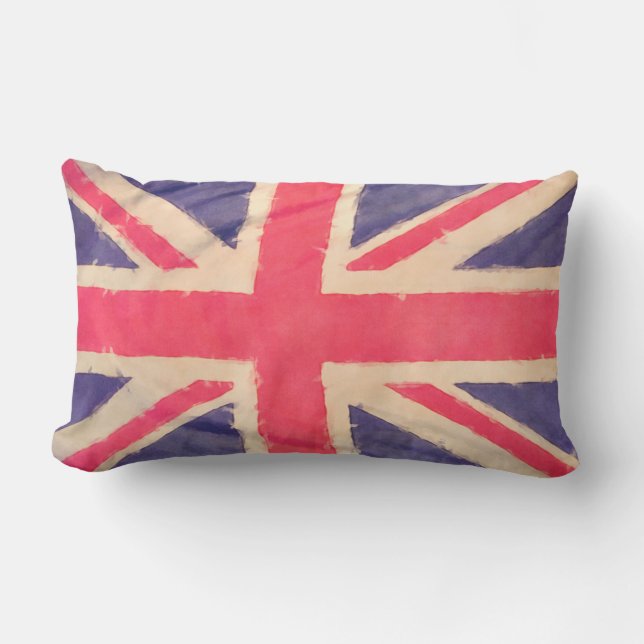 Almofada Lombar Union JACK FLAG grunge + sua ideia (Frente)