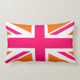 Almofada Lombar Union Jack laranja e rosa