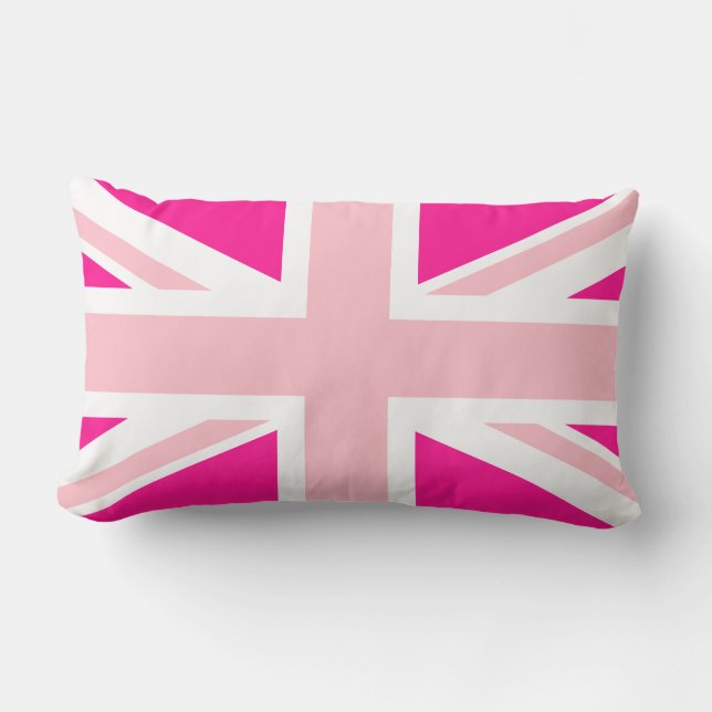 Almofada Lombar Union Jack Rosa Profundo (Frente)