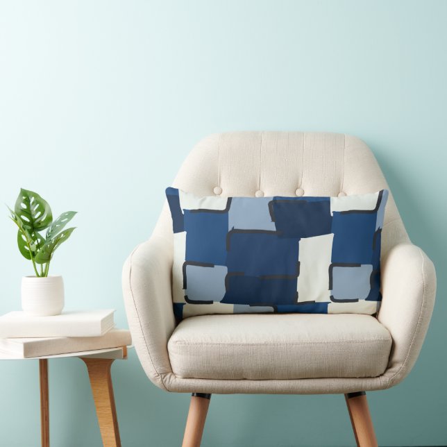 Almofada Lombar Urban Geo | Cobalt Cool | Hero Pattern (Cadeira)