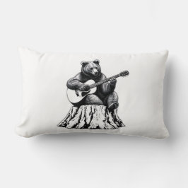 Almofada Lombar Urso Tocando Travesseiro decorativo Retangular de