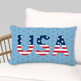 Almofada Lombar USA American Flag Red White e Blue Patriotic