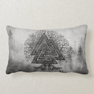 Almofada Lombar Valknut e árvore de vida Yggdrasil
