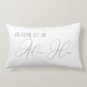 Almofada Lombar Vamos Adorá-Lo Cinza de Xadrez de búfalo