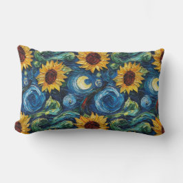 Almofada Lombar Van Gogh girassol e noite estrelada
