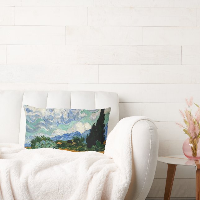 Almofada Lombar Van Gogh - Wheatfield com Cypress Tree (Sofá)