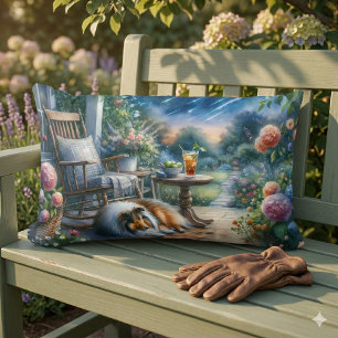 Almofada Lombar Varanda do Jardim Estrelado Sheltie Sonho