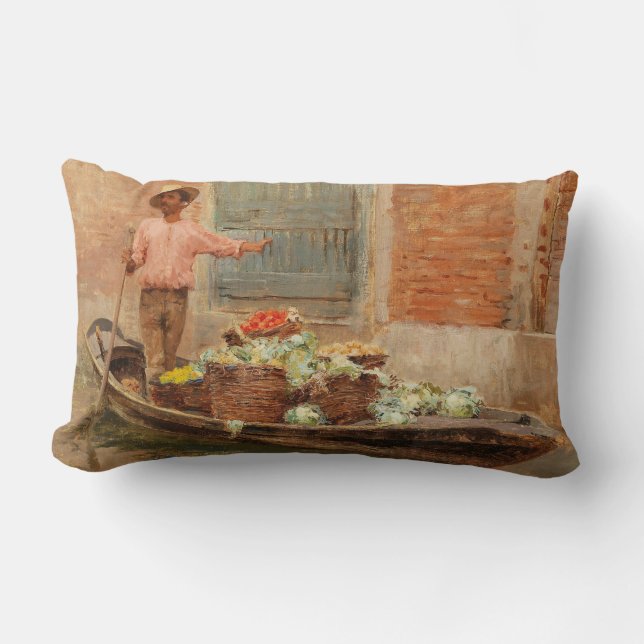 Almofada Lombar Vendedor de legumes em Veneza (por Vincenzo Capril (Frente)