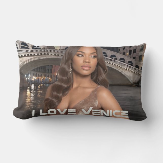 ALMOFADA LOMBAR VENEZA - EU AMO VENEZA (Frente)