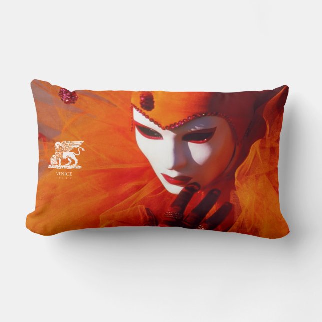 Almofada Lombar Veneza, Italia (IT) - traje alaranjado do carnaval (Frente)